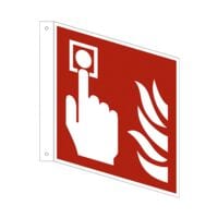 Sicherheitskennzeichen »Brandmelder [F005]« Fahnenschild 20 x 0,1 x 20 cm,