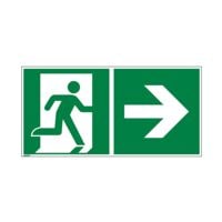 Sicherheitskennzeichen »Rettungsweg rechts [E002]« 40 x 20 cm