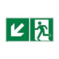 Sicherheitskennzeichen »Rettungsweg links abwärts [E001]« 40 x 20 cm