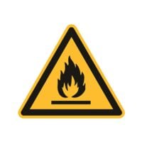 Sicherheitskennzeichen Warnung vor feuergefhrlichen Stoffen [W021] 20 x 20 cm