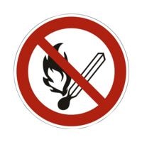 Sicherheitskennzeichen »Feuer, offenes Licht und Rauchen verboten [P003]« Ø: 20 cm