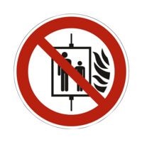Sicherheitskennzeichen »Aufzug im Brandfall nicht benutzen [P020]« Ø: 10 cm
