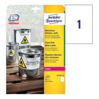 Avery Zweckform Wetterfeste Folien-Etiketten weiß 210 x 297 mm »L4775-20«