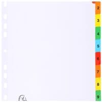 20x Exacompta Register, A4, 1-10 10-teilig, weiß / mehrfarbige Taben, Karton