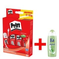 Pritt 5er-Pack Klebestifte »Stick«  à 43 g inkl. Duschgel »Joghurt & Aloe Vera«