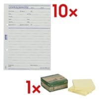 OTTO Office 10x Formularvordrucke Gesprchsnotiz, Recyclingpapier 60 g/qm inkl. 3-er Pack Haftnotizblock Recycling Notes 7,5 x 7,5 cm