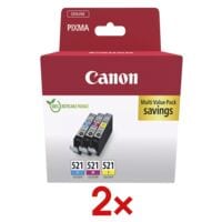 Canon 2x Tintenpatronen-Set CLI-521 CMY