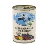LandFleisch Nassfutter »Pur«  mit Geflügelherzen, Seelachs und Frischgemüse (1x 400 g)