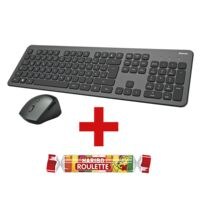 Hama Kabelloses Desktop-Set KMW-700 anthrazit/schwarz inkl. Fruchtgummi Roulette 25 g