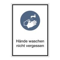 Aufkleber / Hinweisschild »Hände waschen nicht vergessen« 21 x 29,7 cm, 10 Stück