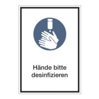 Aufkleber / Hinweisschild »Hände desinfizieren« 13 x 18,5 cm, 10 Stück