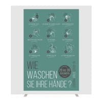 Paperflow Trennwand »Easyscreen« mit Info-Motiv »Hände waschen« 160 x 39 x 174 cm