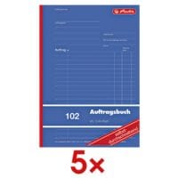 Herlitz 5x Auftragsbuch »102«, A5 hoch