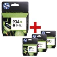 HP Tintenpatronen-Set HP 934 + HP 935 XL, schwarz, cyan, magenta, gelb - HP C2P23AE / C2P24AE / C2P25AE / C2P26AE