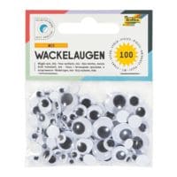 folia 100 selbstklebende Wackelaugen - 6 verschiedene Größen