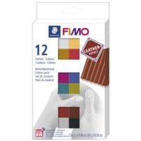 FIMO 12er-Pack Modelliermasse Fimo leather-effect