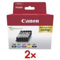 Canon 2x Tintenpatronen-Set PGI-580PGBK & CLI-581BK/C/M/Y