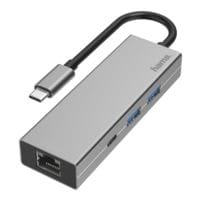 Hama USB-C-Hub, 4 Ports inkl. LAN