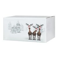 20er-Pack Geschenkkarton mit Weihnachts-Druckmotiv »Rentiere im Schnee« 30 x 21,5 x 14 cm