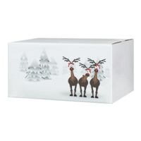 10er-Pack Geschenkkarton mit Weihnachts-Druckmotiv »Rentiere im Schnee« 40 x 30 x 20 cm