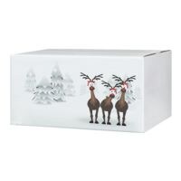 20er-Pack Geschenkkarton mit Weihnachts-Druckmotiv »Rentiere im Schnee« 20 x 15 x 9 cm