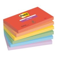 6x Post-it Super Sticky Haftnotizblock Playful Collection 12,7 x 7,6 cm, 540 Blatt gesamt, Intensivfarben 655-6SS-PLAY