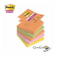 5x Post-it Super Sticky Haftnotizblock Z-Notes Boost Collection 7,6 x 7,6 cm, 450 Blatt gesamt, Intensivfarben R330-5SS-BOOS