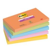 5x Post-it Super Sticky Haftnotizblock Boost Collection 12,7 x 7,6 cm, 450 Blatt gesamt, Intensivfarben 655-5SS-BOOS