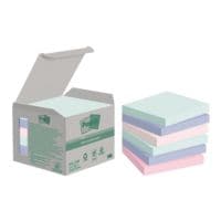 6x Post-it Notes (Recycle) Haftnotizblock Recycling Notes 7,6 x 7,6 cm, 600 Blatt gesamt, Pastellfarben 654-1GB