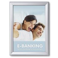 Showdown Displays Klapprahmen A3 Gehrungsecken 32 mm Profil Brandschutz B1 silber