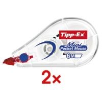 2x Tipp-Ex Einweg-Korrekturroller Mini Pocket Mouse, 5 mm / 6 m