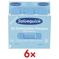 Salvequick 6er-Pack Pflaster Salvequick® 35 Strips detektierbar, wasserfest