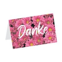 Dankeskarte LUMA KARTENEDITION Danke rosa Blumen, Sonderformat, mit Umschlag, 6 Stück