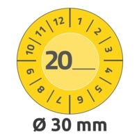 Avery Zweckform Gelbe Prüfplaketten mit Jahreszahl 20__ zum Selbereintragen