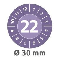 Avery Zweckform Prüfplaketten mit Jahreszahl (2022) violett - abziehsichere Folie