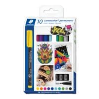 10x STAEDTLER Universalstifte Lumocolor® 318 C10 (10 Farben) permanent F - Rundspitze, Strichstrke 0,6 mm (F)