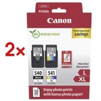 Canon 2x Photo Value Pack: Tinten-Set PG-540L & CL-541XL + Fotoglanzpapier Plus II