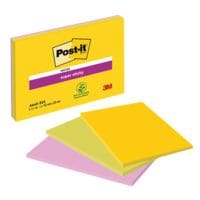 Post-it Super Sticky Meeting Notes Haftnotizblöcke 15,2 x 10,1 cm, 135 Blatt gesamt, farbig sortiert