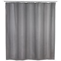 Wenko Anti-Schimmel Duschvorhang grau einfarbig Textil 180 cm x 200 cm