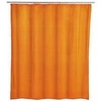 Wenko Anti-Schimmel Duschvorhang orange einfarbig Textil 180 cm x 200 cm