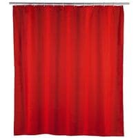 Wenko Anti-Schimmel Duschvorhang rot einfarbig Textil 180 cm x 200 cm
