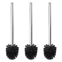 Wenko 3er-Pack WC-Brste mit Edelstahlstiel schwarz glnzend  8 x 35 cm