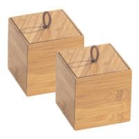 Wenko 2er-Pack Bambus Box »Terra S« mit Deckel