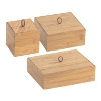 Wenko 3er-Set Bambus Box Terra S / M / L mit Deckel