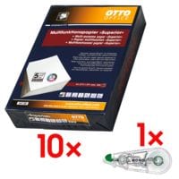 10x Multifunktionales Druckerpapier A4 OTTO Office Premium Superior - 5000 Blatt gesamt inkl. Einweg-Korrekturroller Mono Air