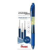 Pentel Promo-Pack: 3er-Set Ersatzmine für Gelroller + Gelroller »Energel BL 107« GRATIS
