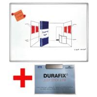 Franken Whiteboard Pro emailliert, 60x90 cm inkl. Zettelclip Durafix® Clip 60 mm und Werbekarte