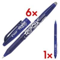 6x Tintenroller Pilot FriXion Ball 0.7, radierbar inkl. Tintenroller FriXion Ball Clicker 0.7 blau