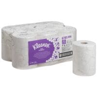 6x Papierhandtcher Kleenex Ultra SLIMROLL® 2-lagig, wei, 19,8 cm x 10000 cm aus Zellstoff, Recyclingpapier mit Endlospapier - 0 Blatt gesamt
