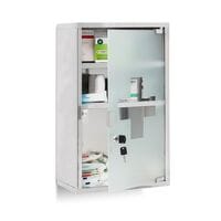 relaxdays Medizinschrank EMERGENCY Edelstahl XL
